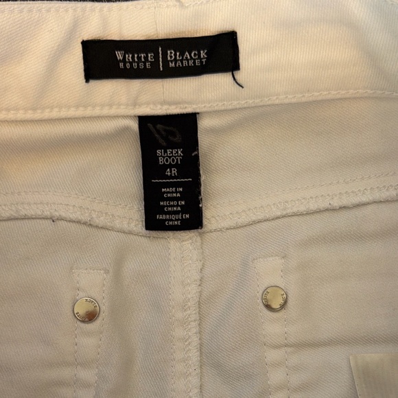 White House Black Market Women's Cream Straight Leg Jeans - Picture 5 of 8